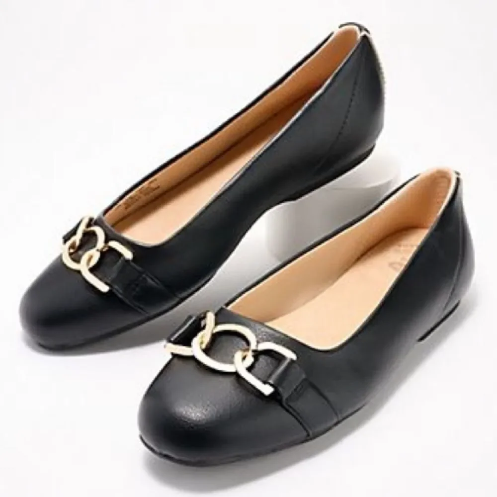NWOB Dr. Scholl's | Womens Black Gold Accent Wexley Adorn‎ Ballet Flat 6